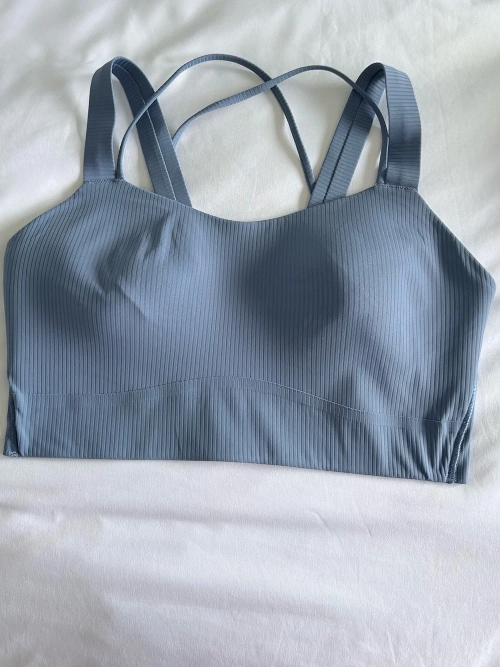 Lululemon Like a Cloud Ribbed Longline Bra *Light Support, D/DD Cup Washed Blue